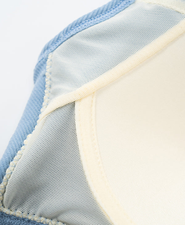 I am Padded! Double Strap Ribbed Denim Padded Top