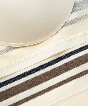 I am Padded! Contrast Stripes Padded Top