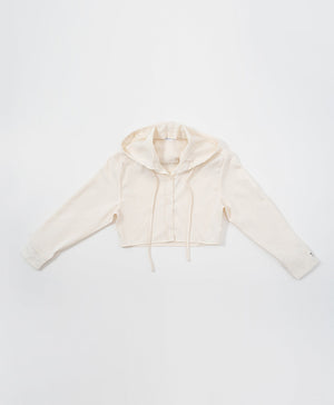 Peekaboo Convertible Collar Crop Shirt