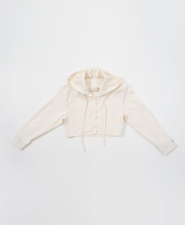 Peekaboo Convertible Collar Crop Shirt