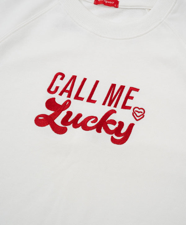 Call Me Lucky Unisex Raglan Sleeves Oversized Tee