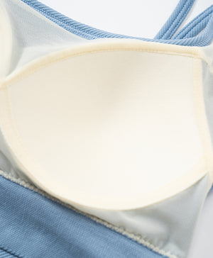 I am Padded! Double Strap Ribbed Denim Padded Top