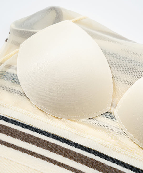 I am Padded! Contrast Stripes Padded Top