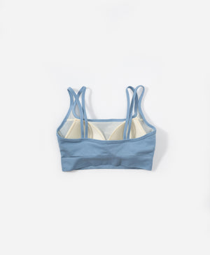 I am Padded! Double Strap Ribbed Denim Padded Top
