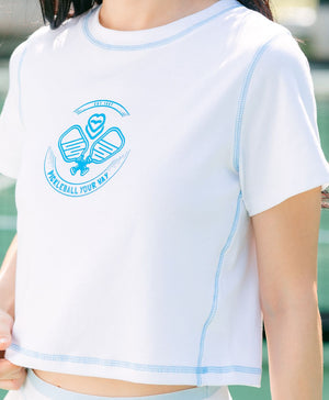 Pickle Me Short Sleeves Relaxed Fit Crop Tee