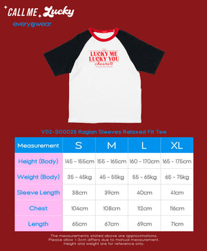 Call Me Lucky Raglan Sleeves Relaxed Fit Tee