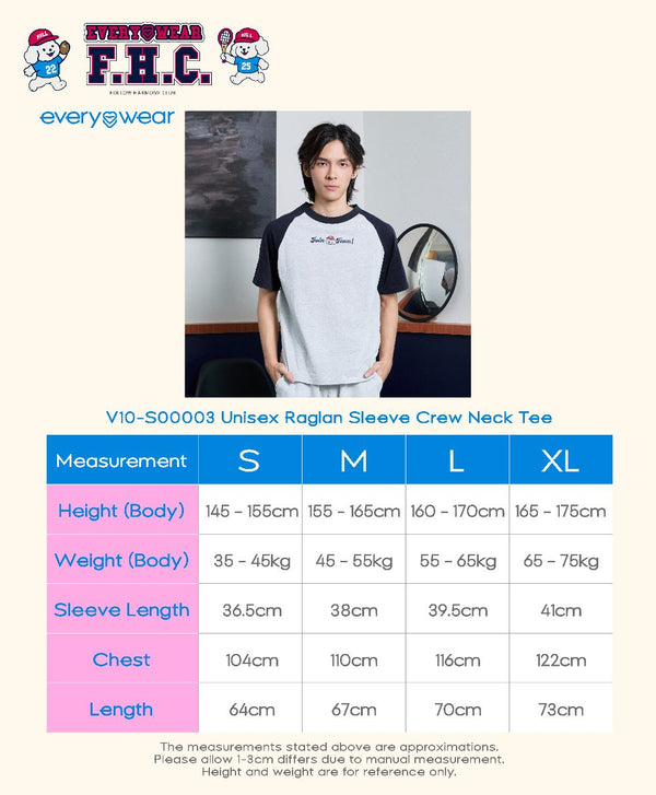 F.H.C Unisex Crew Neck Raglan Sleeves Tee