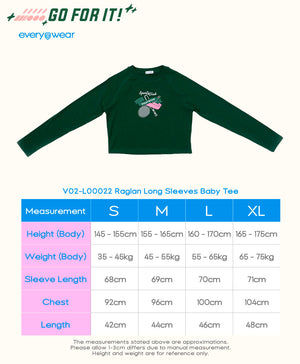 Go For It! Raglan Long Sleeves Baby Tee
