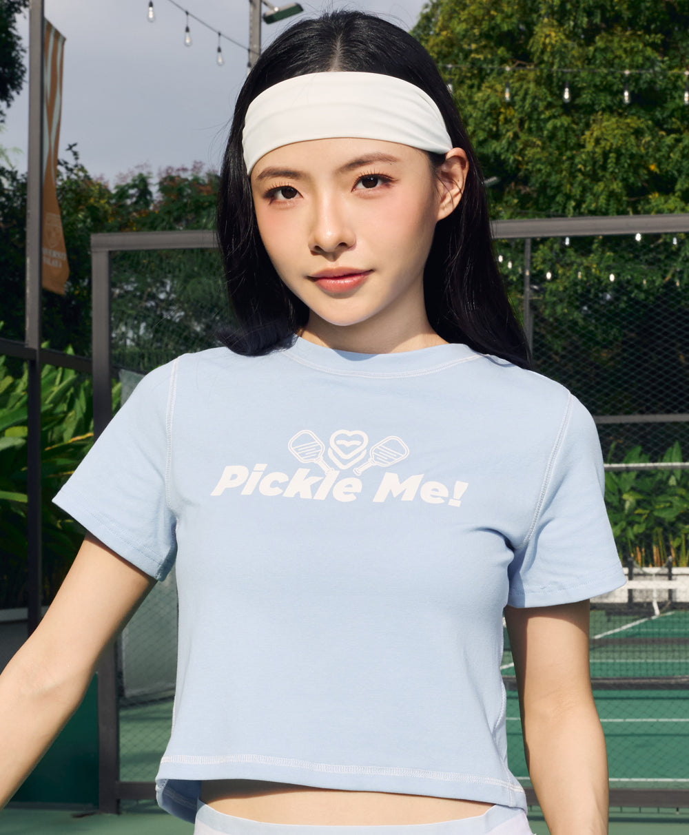 Pickle Me Short Sleeves Relaxed Fit Crop Tee
