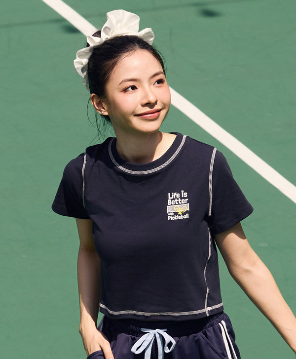Pickle Me Short Sleeves Relaxed Fit Crop Tee