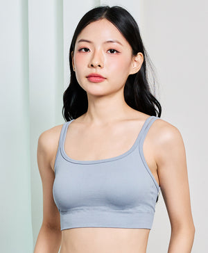 I am Padded! Double Strap Ribbed Denim Padded Top