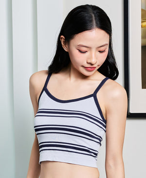 I am Padded! Contrast Stripes Padded Top