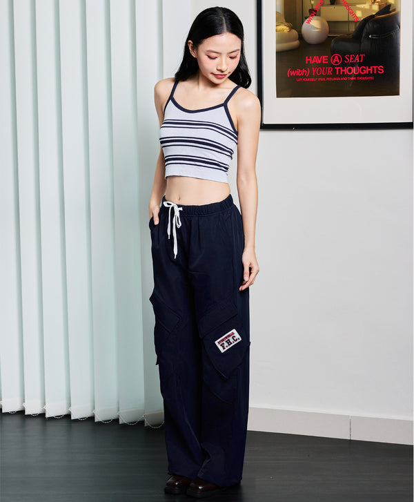 I am Padded! Contrast Stripes Padded Top