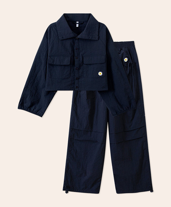 Smiling Every.wear Cargo Drawstring Crop Jacket