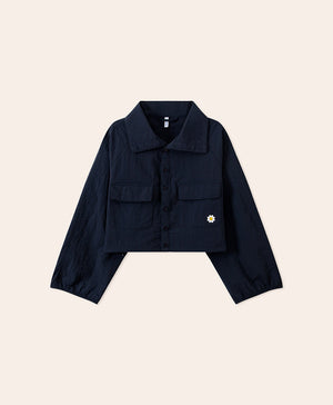 Smiling Every.wear Cargo Drawstring Crop Jacket