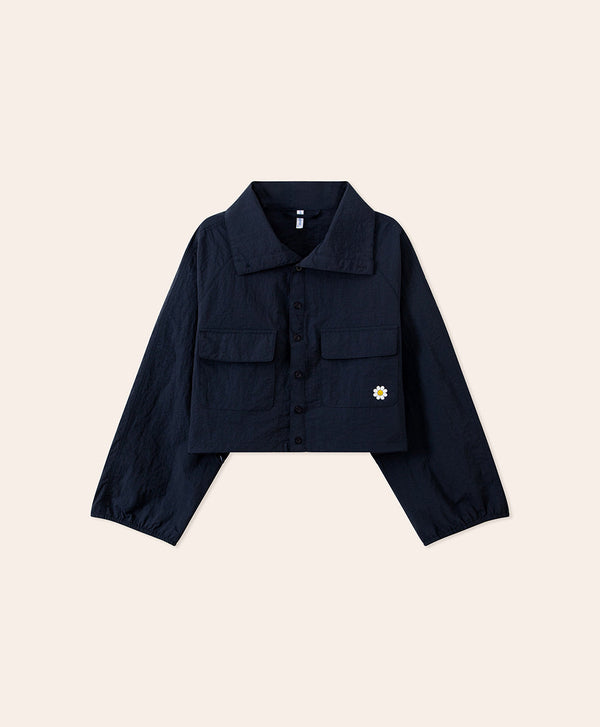 Smiling Every.wear Cargo Drawstring Crop Jacket