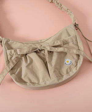 Smiling Every.wear Ribbon Drawstring Shoulder Tote