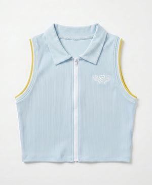 Pickle Me Zip-Up Sleeveless Polo Vest