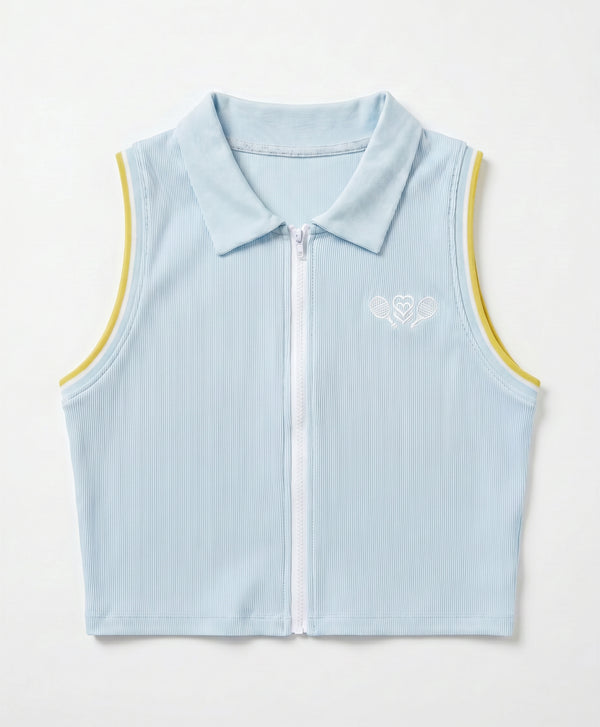Pickle Me Zip-Up Sleeveless Polo Vest