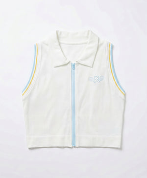 Pickle Me Zip-Up Sleeveless Polo Vest