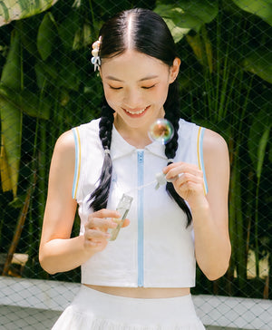 Pickle Me Zip-Up Sleeveless Polo Vest