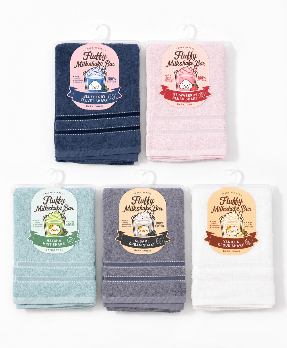 Fluffy Milkshake Bar Basic Cotton Bath Towel (1pc)
