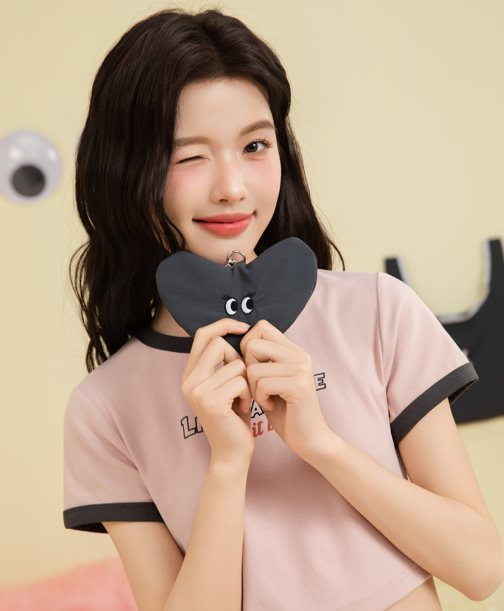 Peekaboo Heart Pouch Bag Charm