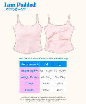 I am Padded! Hollow Back Cami Padded Top