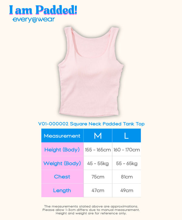 I am Padded! Square Neck Padded Tank Top