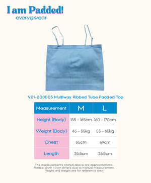 I am Padded! Multiway Ribbed Tube Padded Top