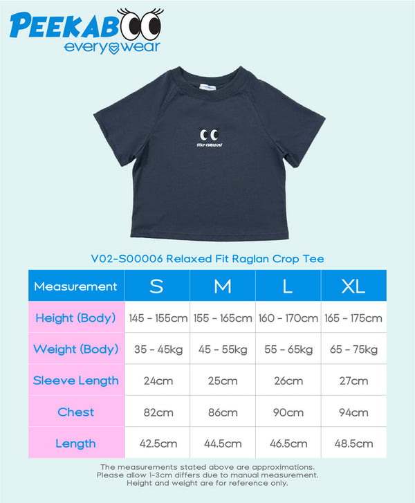 Peekaboo Relaxed Fit Raglan Crop Tee