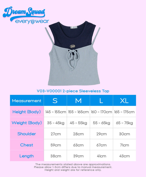 Dream Squad Fake 2-piece Sleeveless Top