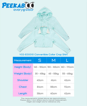 Peekaboo Convertible Collar Crop Shirt