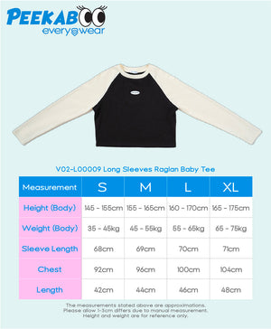 Peekaboo Long Sleeves Raglan Baby Tee