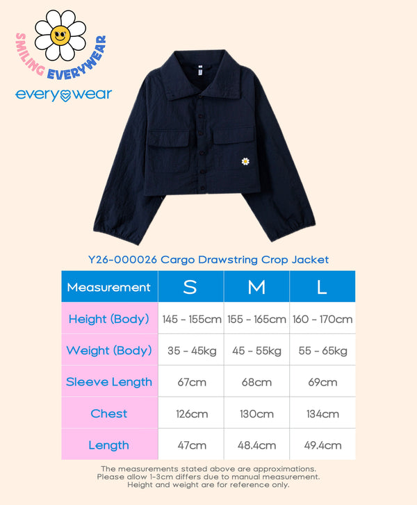Smiling Every.wear Cargo Drawstring Crop Jacket
